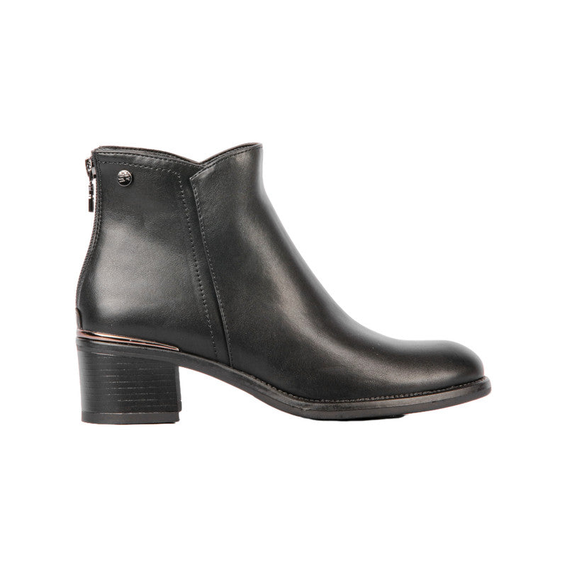 Pu Leather Plain Half Boots – Black (SR-3316)