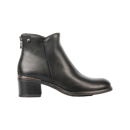 Pu Leather Plain Half Boots – Black (SR-3316)