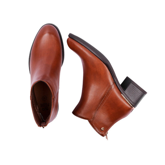 Pu Leather Plain Half Boots – Brown (SR-3316)