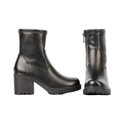 Pu Leather Plain Half Boots – Black (SR-3317)