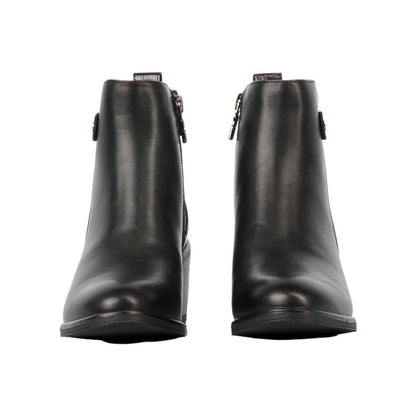 Pu Leather Plain Half Boots – Black (SR-3326)