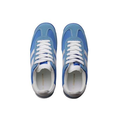 Suede & Mesh Contrast Stripe Sneakers – Blue