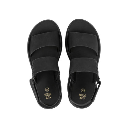 Pu Leather Solid Sandals – Black (SR-3401)