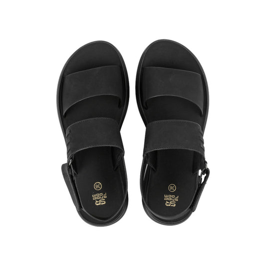 Pu Leather Solid Sandals – Black (SR-3401)