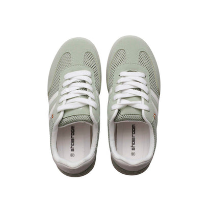 PU Leather Mesh Platform Sneakers - Green