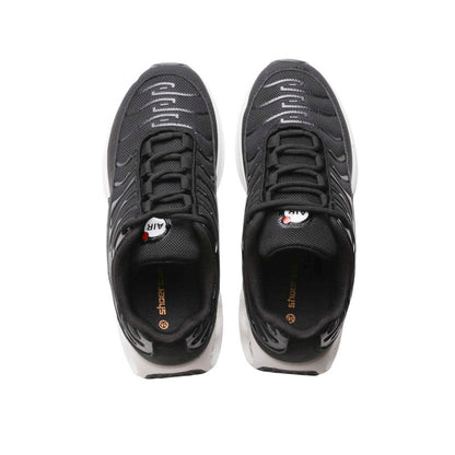 PU Leather Mesh Sneakers - Black