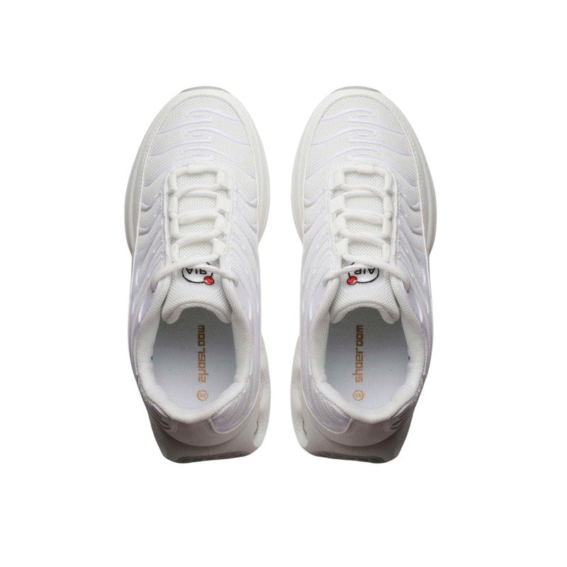 PU Leather Mesh Sneakers - White