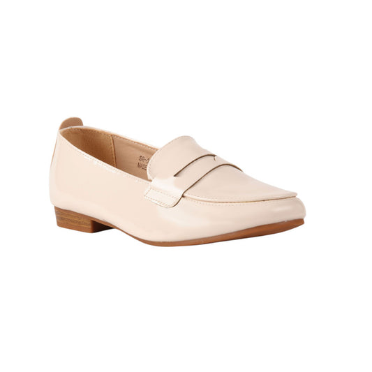 PU Leather Classic Loafers - Beige