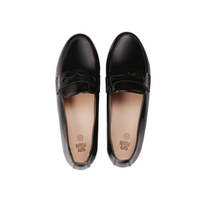 PU Leather Classic Loafers - Black