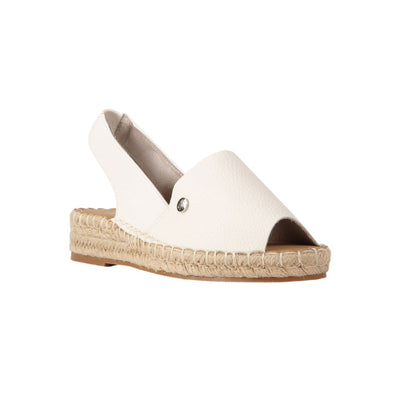 PU Leather Textured Espadrille Sandals - White
