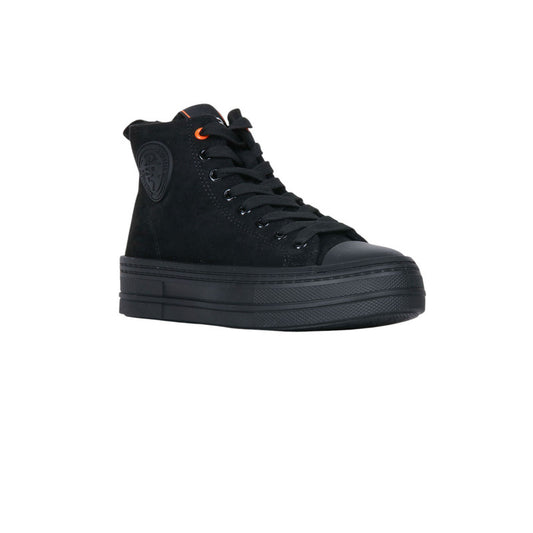 PU Leather High-Top Platform Sneakers – Black