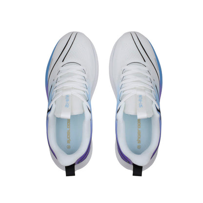 PU Leather Gradient Running Sneakers - Purple