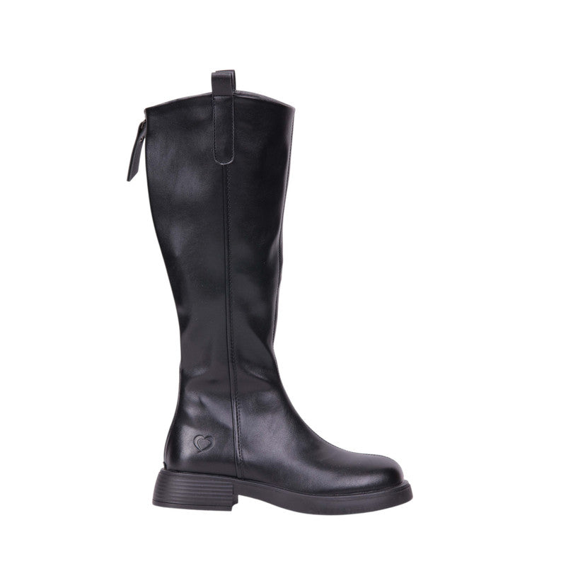 Pu Leather Knee-High Boots – Black (SR-3556)