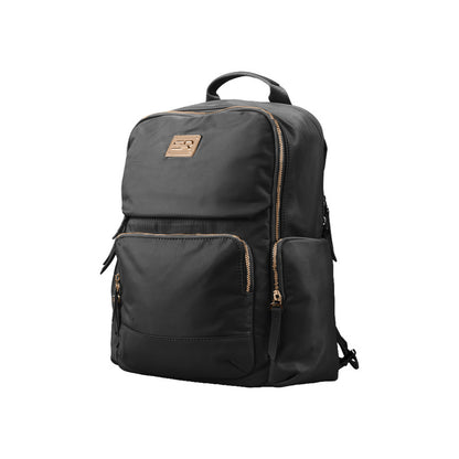 PU Leather Multi-Pocket Backpack - Black