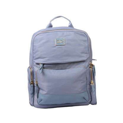 PU Leather Multi-Pocket Backpack - Blue