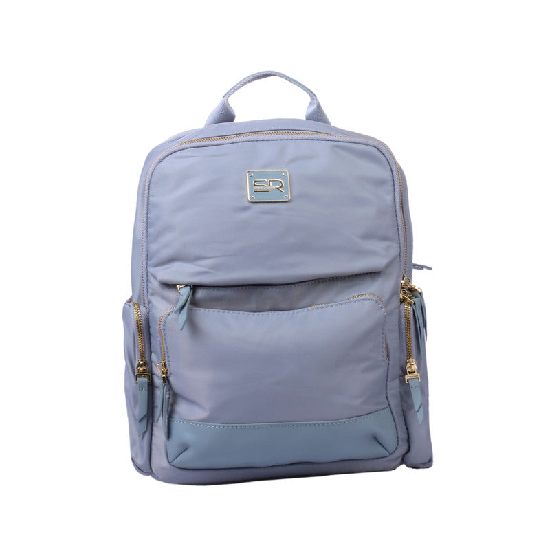 PU Leather Multi-Pocket Backpack - Blue