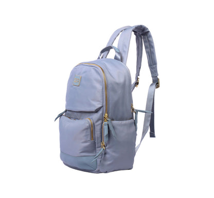 PU Leather Multi-Pocket Backpack - Blue