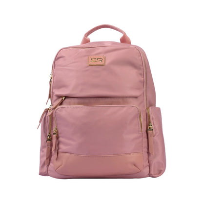 PU Leather Multi-Pocket Backpack - Pink