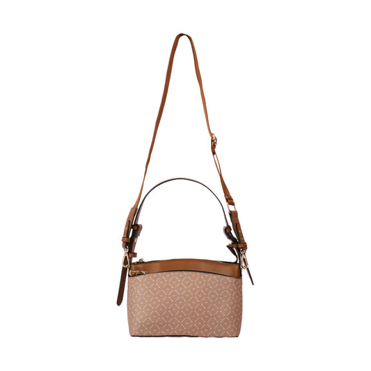 Pu Leather Geometric Pattern Shoulder Bag – Beige (SR-B1626)