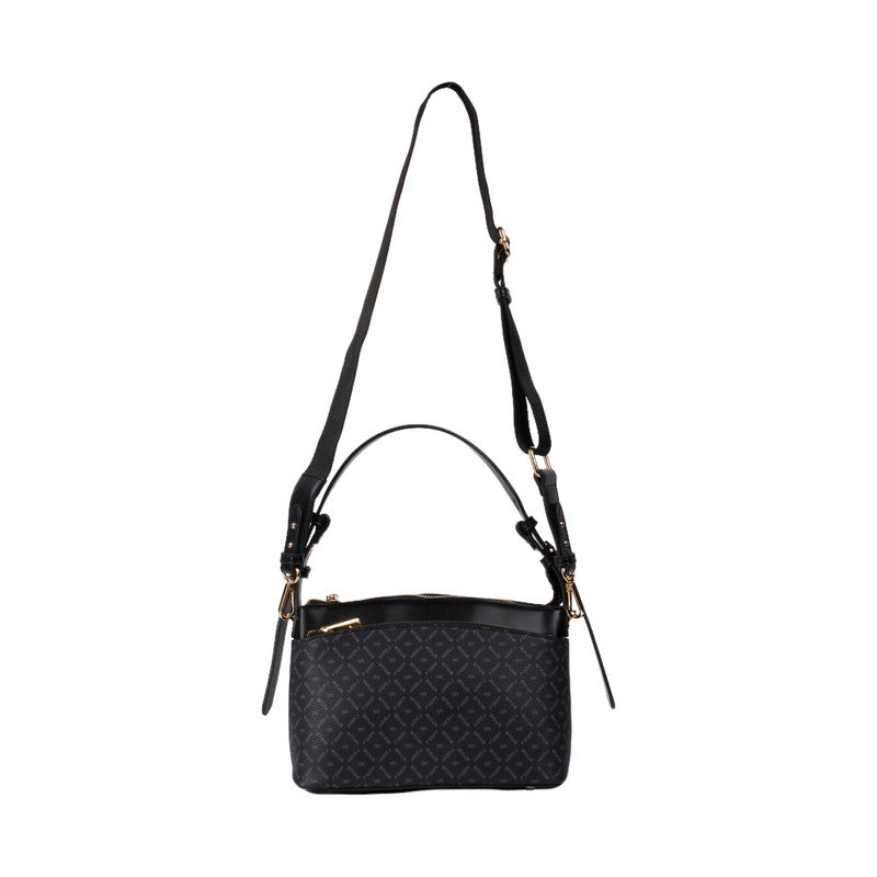 Pu Leather Geometric Pattern Shoulder Bag – Black (SR-B1626)