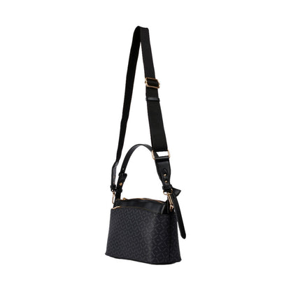 Pu Leather Geometric Pattern Shoulder Bag – Black (SR-B1626)