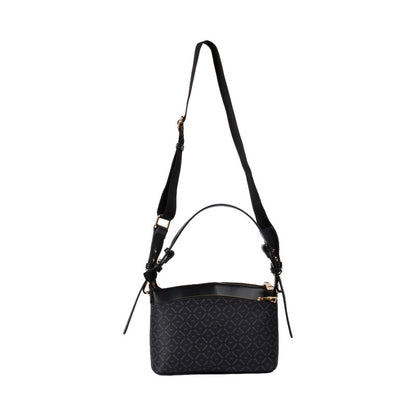 Pu Leather Geometric Pattern Shoulder Bag – Black (SR-B1626)