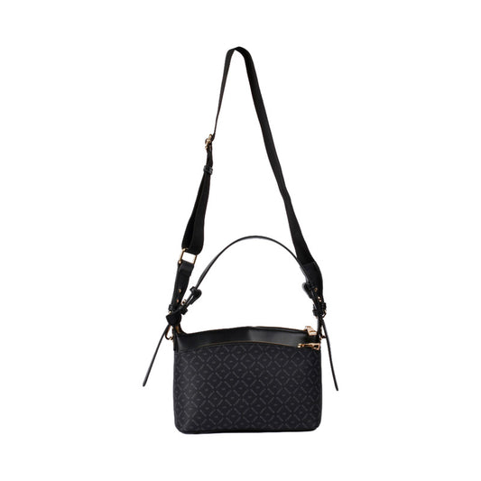 Pu Leather Geometric Pattern Shoulder Bag – Black (SR-B1626)