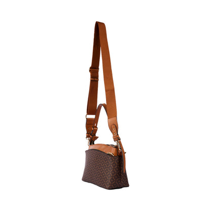 Pu Leather Geometric Pattern Shoulder Bag – Brown (SR-B1626)
