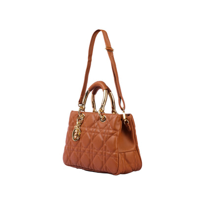 Flocked Leather Hand Bag