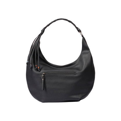 Pu Leather Solid Hobo Bag – Black (SR-B1898)