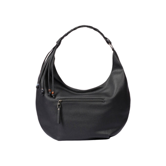 Pu Leather Solid Hobo Bag – Black (SR-B1898)