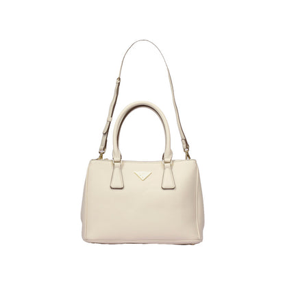 Pu Leather Structured Shoulder Bag - Off White
