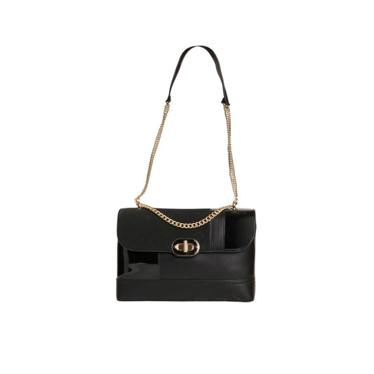 PU Leather Colorblock Shoulder Bag – Black