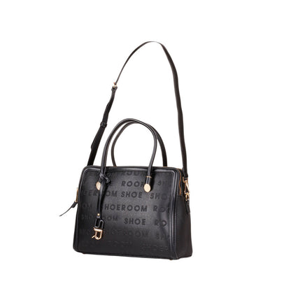 Pu Leather Embossed Top-Handle Bag – Black (SR-B1938)