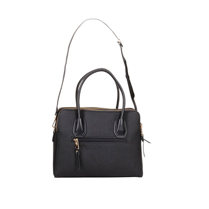 Pu Leather Embossed Top-Handle Bag – Black (SR-B1938)