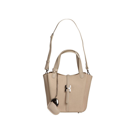 Pu Leather Textured Tote Bag – Beige (SR-B1958)