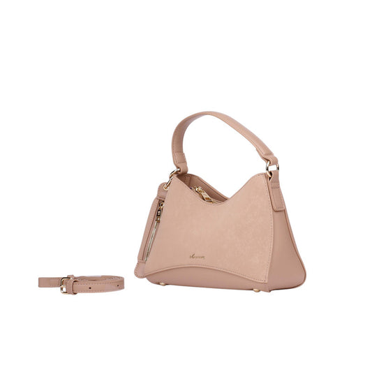 PU Leather Shoulder Bag with Mini Pouch – Black