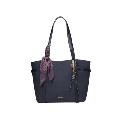 Pu Leather Solid Tote Bag – Black (SR-B2001)