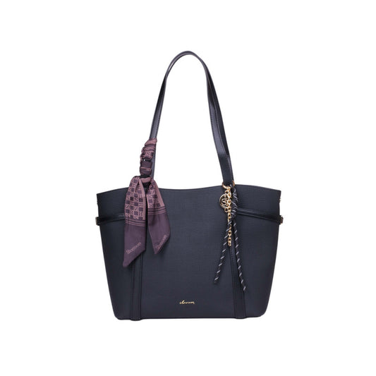 Pu Leather Solid Tote Bag – Black (SR-B2001)