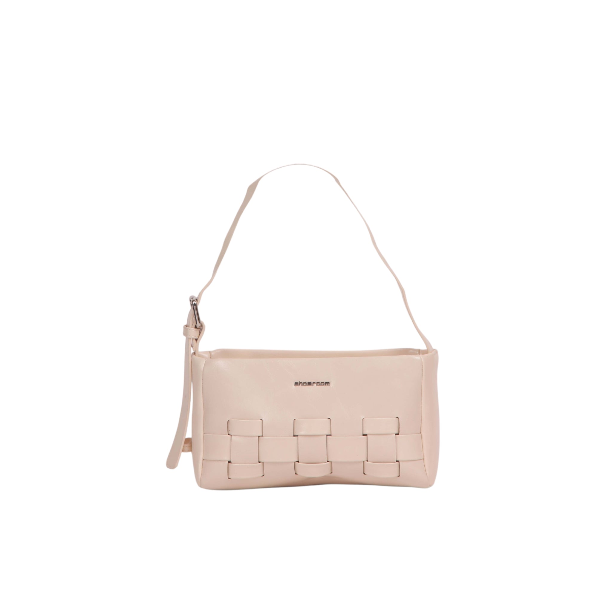 Woven Detail Shoulder Bag - Beige
