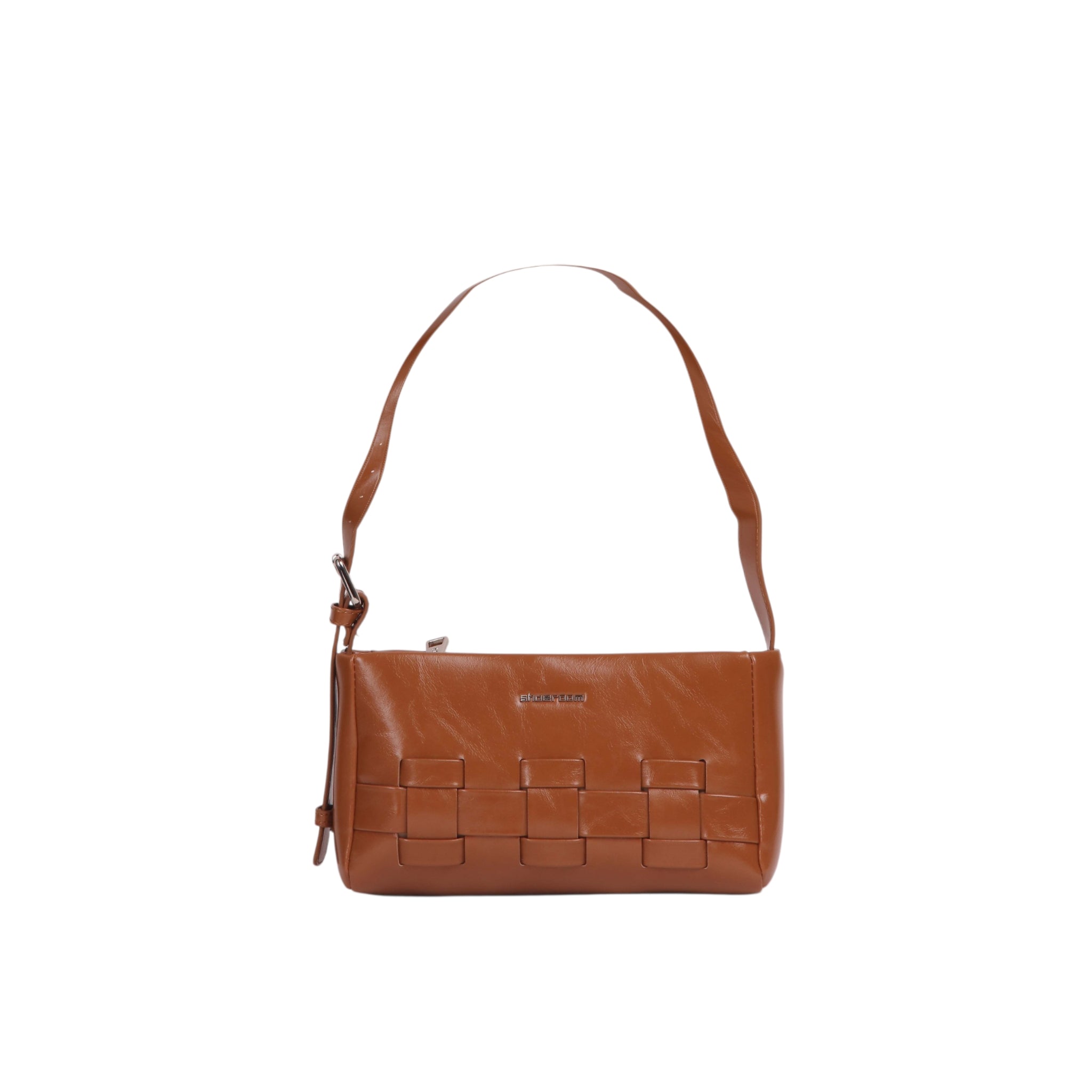 Woven Detail Shoulder Bag - Brown