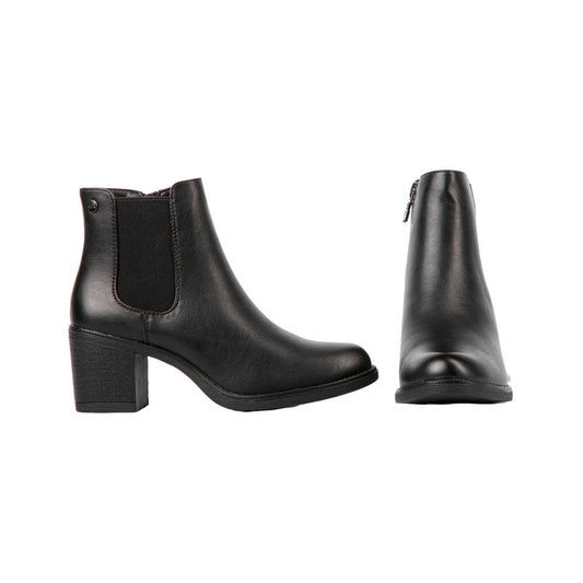 Pu Leather Plain Half Boots – Black (SR-3327)