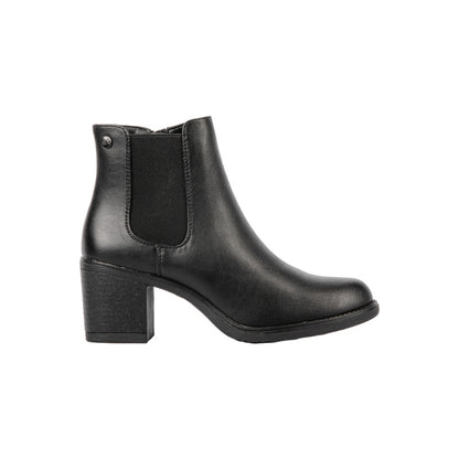 Pu Leather Plain Half Boots – Black (SR-3327)