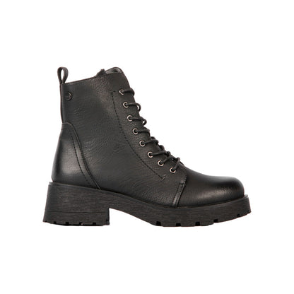 Pu Leather Textured Half Boots – Black (SR-3329)