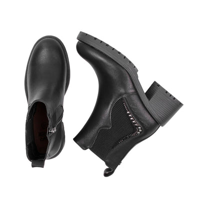 Pu Leather Embellished Half Boots – Black (SR-3346)