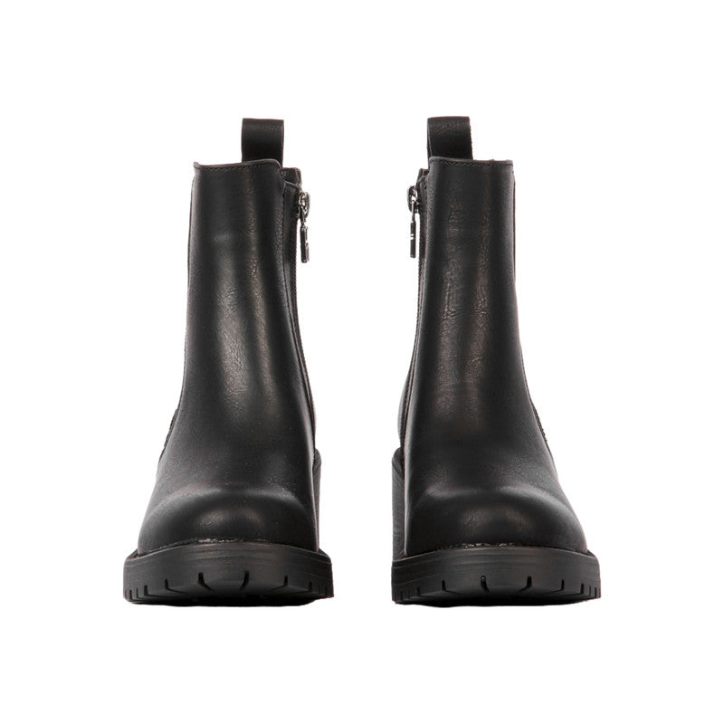 Pu Leather Embellished Half Boots – Black (SR-3346)