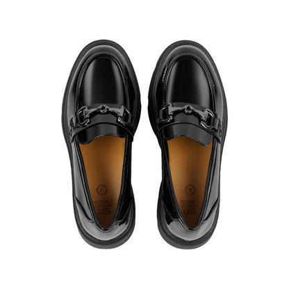 Pu Leather Plain Loafers – Black Patent (SR-3413)