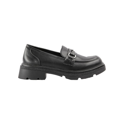 Pu Leather Plain Loafers – Black (SR-3413)