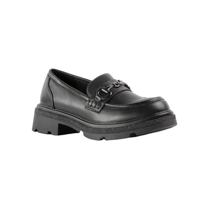 Pu Leather Plain Loafers – Black (SR-3413)