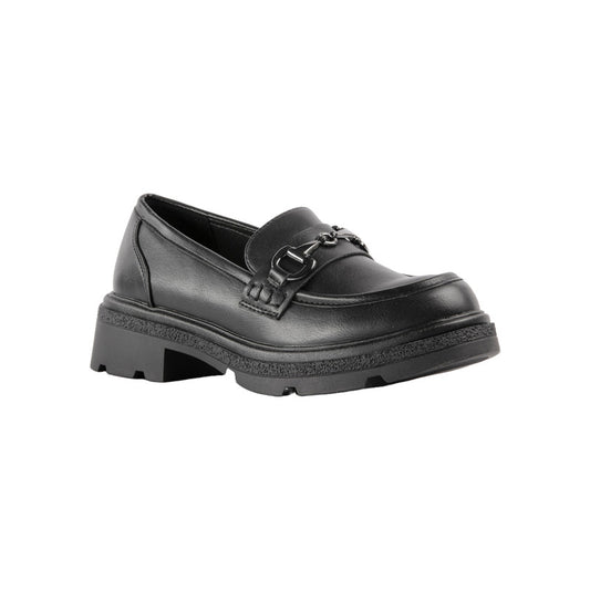Pu Leather Plain Loafers – Black (SR-3413)